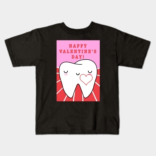 Happy Valentine's day - Molar with heart illustration - for Dentists, Hygienists, Dental Assistants, Dental Students and anyone who loves teeth by Happimola Kids T-Shirt